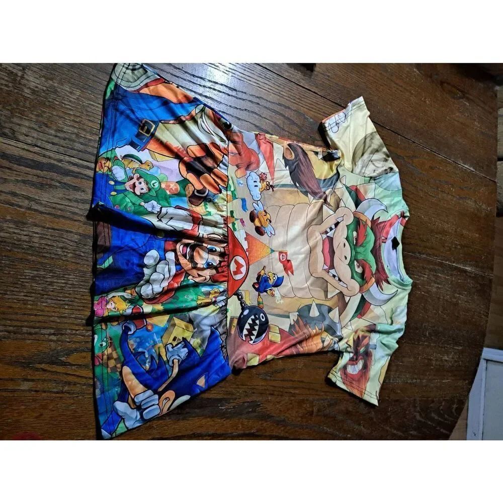 New Size 12 Girls Super Mario Short Sleeve Casual Dress